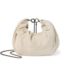 Brunello Cucinelli - Suede Brioche Cross-Body Bag - Lyst