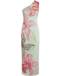 PATBO - Tulle Asymmetric Orchid Bloom Maxi Dress - Lyst