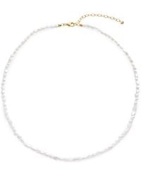 Monica Vinader - Vermeil And Pearl Capri Necklace - Lyst