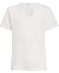 Sunspel - Cotton Mesh Cellular V-Neck T-Shirt - Lyst