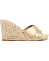 Malone Souliers - Metallic Leather Soleil Wedge Espadrilles 85 - Lyst