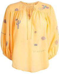 Mother - Embroidered The Breeze Yoke Top - Lyst