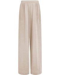 Alaïa - Linen-Silk Wide-Leg Trousers - Lyst