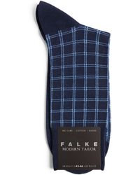 FALKE - Cotton-blend Checked Modern Tailor Socks - Lyst