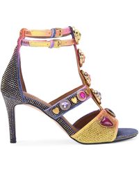 Kurt Geiger - Velvet Embellished Gem High Sandals - Lyst