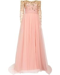 Pamella Roland - Tulle Off-the-shoulder Gown - Lyst