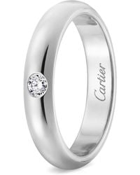 Cartier - Platinum And Diamond 1895 Wedding Ring - Lyst