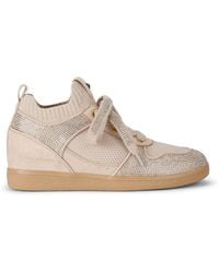 Kurt Geiger - Knitted Crystal-Embellished Poplar Sneakers - Lyst