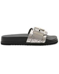 AllSaints - Leather Ellie Stud Slides - Lyst