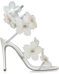 Rene Caovilla - Leather Flower Cleo Sandals 105 - Lyst
