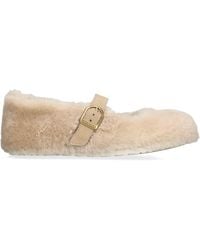 Birkenstock - Shearling Santa Clarita Ballet Flats - Lyst
