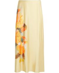 Cinq À Sept - Watercolour Floral Carole Midi Skirt - Lyst