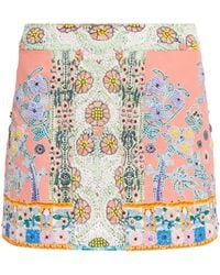 CAMILLA - Silk Embellished Mini Skirt - Lyst