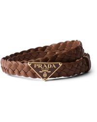 Prada - Nappa Leather Braided Belt - Lyst