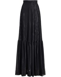 Ralph Lauren - Silk-Blend Chiffon Stripe Carlita Maxi Skirt - Lyst