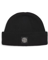 Stone Island - Organic Cotton Logo Beanie - Lyst