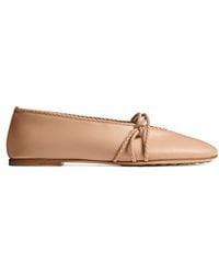 Bottega Veneta - Lambskin Braided-Trim Rosa Ballet Flats - Lyst
