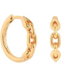 Astrid & Miyu - Plated Hardware Link Hoop Earrings - Lyst
