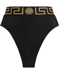 Versace - Greca-trim High-waist Bikini Bottoms - Lyst