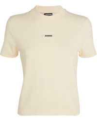 Jacquemus - Gros Grain Logo T-shirt In Light Beige - Lyst