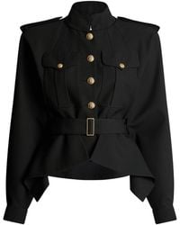 Balmain - Virgin Wool Belted Jacket - Lyst