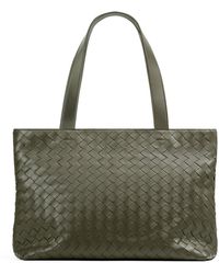 Bottega Veneta - Small Leather Zipped Tote Bag - Lyst