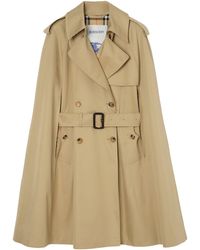 Burberry - Gabardine Belmont Cape Trench Coat - Lyst