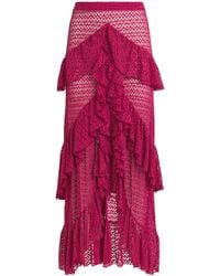 PATBO - Crochet Ruffle Maxi Skirt - Lyst