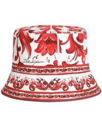Dolce & Gabbana - Cotton Majolica Print Bucket Hat - Lyst