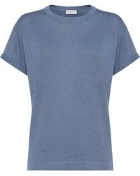 Brunello Cucinelli - Cashmere-silk-blend T-shirt - Lyst