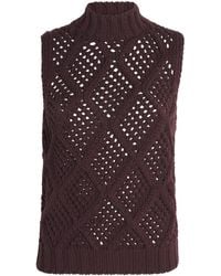 Eleventy - Wool Openwork-Cable Knit Sweater Vest - Lyst