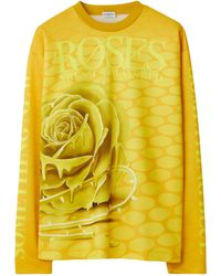 Burberry - Rose Print Long-sleeve T-shirt - Lyst