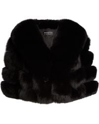 Harrods Fox Fur Cropped Cape - Black