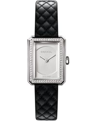 CHANEL - Small Steel And Diamond Boy·Friend Watch - Lyst