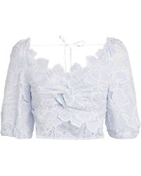 Sandro - Broderie Anglaise Crop Top - Lyst