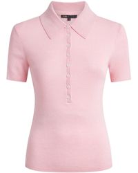 Maje - Wool-Silk Ribbed Polo Sweater - Lyst