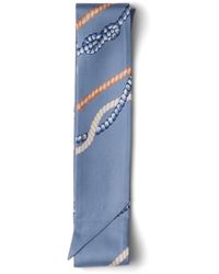 Prada - Silk Twill Ropes Print Skinny Scarf - Lyst