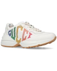 rhyton glitter gucci leather sneaker