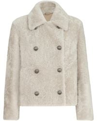 Brunello Cucinelli - Shearling Double-Breasted Jacket - Lyst
