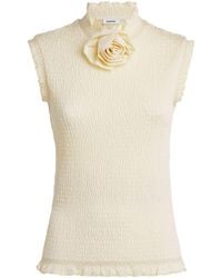 Sandro - Smocked Flower Tank Top - Lyst