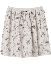 Miu Miu - Embroidered Duchesse Mini Skirt - Lyst