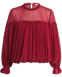 Ulla Johnson - Silk Gathered Pearl Blouse - Lyst