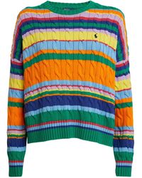 Polo Ralph Lauren - Striped Cable Knit Sweater - Lyst