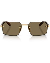 Prada - Rimless Rectangle Sunglasses - Lyst