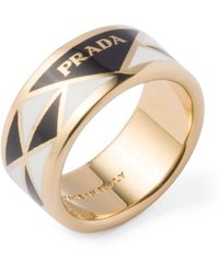 Prada - Enamel Triangle Ring - Lyst