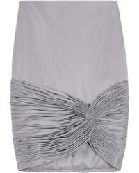Valentino - Satin Draped Plissé Mini Skirt - Lyst