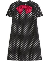 Valentino - Bow-Detail Polka -Dot Mini Dress - Lyst