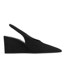 Alaïa - Suede Cube Slingback Wedges 75 - Lyst