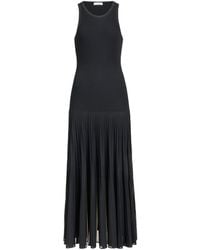 Alaïa - Knitted Pleated Maxi Dress - Lyst