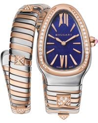 BVLGARI - Small Rose, Stainless Steel And Diamond Serpenti Tubogas Studs Watch - Lyst